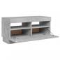 Preview: TV-Schrank mit LED-Beleuchtung Betongrau 80x35x40 cm