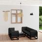 Preview: ARDEBO.de - 8-tlg. Garten-Lounge-Set mit Kissen Kiefer Massivholz