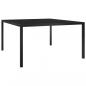 Preview: ARDEBO.de - Gartentisch 130x130x72 cm Schwarz Stahl und Glas