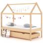 Preview: ARDEBO.de - Kinderbett mit Schublade Massivholz Kiefer 80x160 cm