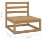 Preview: 2tlg. Garten-Lounge-Set mit Kissen Honigbraun Massivholz Kiefer