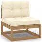 Preview: 2-tlg. Garten-Lounge-Set Kissen Honigbraun Massivholz Kiefer