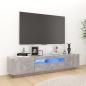 Preview: ARDEBO.de - TV-Schrank mit LED-Leuchten Betongrau 180x35x40 cm