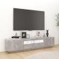 Preview: TV-Schrank mit LED-Leuchten Betongrau 180x35x40 cm