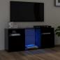 Preview: ARDEBO.de - TV-Schrank mit LED-Leuchten Schwarz 120x30x50 cm