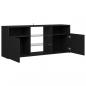 Preview: TV-Schrank mit LED-Leuchten Schwarz 120x30x50 cm