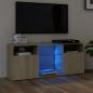 Preview: ARDEBO.de - TV-Schrank mit LED-Leuchten Sonoma-Eiche 120x30x50 cm