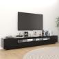 Preview: TV-Schrank mit LED-Leuchten Schwarz 260x35x40 cm