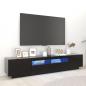 Preview: ARDEBO.de - TV-Schrank mit LED-Leuchten Schwarz 200x35x40 cm