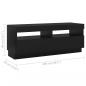 Preview: TV-Schrank mit LED-Leuchten Schwarz 200x35x40 cm