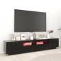 Preview: TV-Schrank mit LED-Leuchten Schwarz 200x35x40 cm