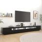 Preview: TV-Schrank mit LED-Leuchten Schwarz 300x35x40 cm