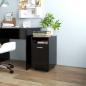 Preview: ARDEBO.de - Beistellschrank mit Rollen Schwarz 33x38x60 cm Holzwerkstoff