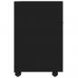 Preview: Beistellschrank mit Rollen Schwarz 33x38x60 cm Holzwerkstoff