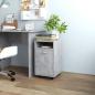 Preview: ARDEBO.de - Beistellschrank mit Rollen Betongrau 33x38x60 cm Holzwerkstoff