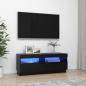 Preview: ARDEBO.de - TV-Schrank mit LED-Leuchten Schwarz 100x35x40 cm