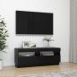 Preview: TV-Schrank mit LED-Leuchten Schwarz 100x35x40 cm