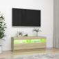 Preview: TV-Schrank mit LED-Leuchten Sonoma-Eiche 100x35x40 cm