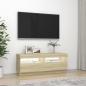 Preview: TV-Schrank mit LED-Leuchten Sonoma-Eiche 100x35x40 cm