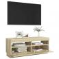 Preview: TV-Schrank mit LED-Leuchten Sonoma-Eiche 100x35x40 cm