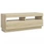 Preview: TV-Schrank mit LED-Leuchten Sonoma-Eiche 100x35x40 cm