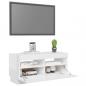 Preview: TV-Schrank mit LED-Leuchten Hochglanz-Weiß 80x35x40 cm