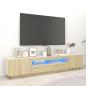 Preview: ARDEBO.de - TV-Schrank mit LED-Leuchten Sonoma-Eiche 200x35x40 cm