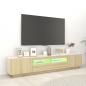 Preview: TV-Schrank mit LED-Leuchten Sonoma-Eiche 200x35x40 cm