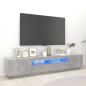 Preview: ARDEBO.de - TV-Schrank mit LED-Leuchten Betongrau 200x35x40 cm