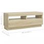 Preview: TV-Schrank mit LED-Leuchten Sonoma-Eiche 300x35x40 cm