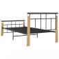 Preview: Bettgestell Metall und Massivholz Eiche 90x200 cm