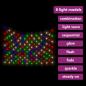 Preview: Weihnachts-Lichternetz Mehrfarbig 3x3 m 306 LEDs Indoor Outdoor