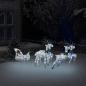 Preview: ARDEBO.de - LED-Rentier Schlitten Weihnachtsdeko 100 LEDs Outdoor Silbern