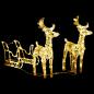 Preview: Rentiere & Schlitten Weihnachtsdekoration 160 LEDs 130 cm Acryl