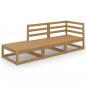 Preview: 3-tlg. Garten-Lounge-Set Honigbraun Massivholz Kiefer