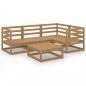 Preview: 5-tlg. Garten-Lounge-Set Honigbraun Massivholz Kiefer