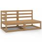 Preview: ARDEBO.de - 2-tlg. Garten-Lounge-Set Honigbraun Massivholz Kiefer