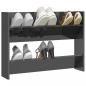 Preview: Wand-Schuhschrank Hochglanz-Grau 80x18x60 cm Holzwerkstoff