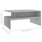 Preview: Couchtisch Betongrau 90x60x42,5 cm Holzwerkstoff