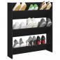 Preview: Wand-Schuhschrank Schwarz 80x18x90 cm Holzwerkstoff