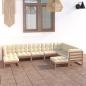 Preview: ARDEBO.de - 9-tlg Garten-Lounge-Set mit Kissen Honigbraun Massivholz Kiefer