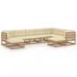 Preview: 9-tlg Garten-Lounge-Set mit Kissen Honigbraun Massivholz Kiefer