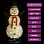 Preview: LED-Schneemann Weihnachtsfigur Luxus-Stoff 180 cm