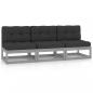 Preview: ARDEBO.de - 3-Sitzer-Sofa mit Kissen Kiefer Massivholz