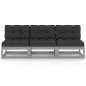 Preview: 3-Sitzer-Sofa mit Kissen Kiefer Massivholz