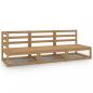 Preview: ARDEBO.de - 3-tlg. Garten-Lounge-Set Honigbraun Massivholz Kiefer