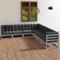 Preview: ARDEBO.de - 7-tlg. Garten-Lounge-Set mit Kissen Kiefer Massivholz