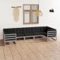 Preview: ARDEBO.de - 7-tlg. Garten-Lounge-Set mit Kissen Grau Massivholz Kiefer