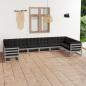 Preview: ARDEBO.de - 10-tlg. Garten-Lounge-Set mit Kissen Grau Massivholz Kiefer