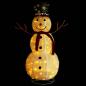 Preview: LED-Schneemann Weihnachtsfigur Luxus-Stoff 120 cm